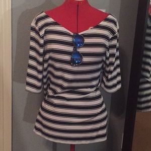 NWT Banana Republic Striped Scoop Neck Blouse-XL!